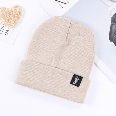 Winter Knitted Skullies Beanies Winter Letter True Hat Soft Hip Hop Hat For Men Women Casual Beanies Bonnet Unisex Solid Cap, FREE SHIPPING!