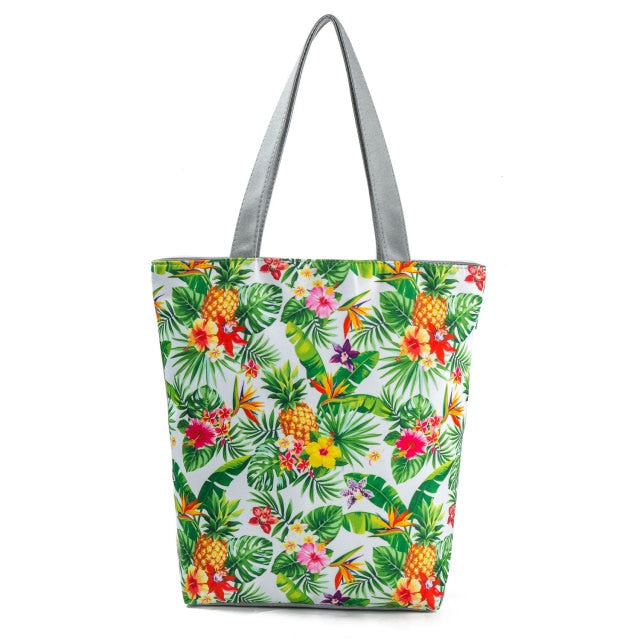 Miyahouse Floral Printed Handbag Women Shoulder Bag Canvas All Seasons Beach Bag, Daily Use Shopping Bag, FREE SHIPPING!