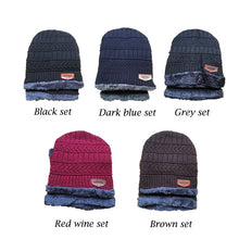 Load image into Gallery viewer, Coral Fleece Scarf Hats Winter Beanie Soft For Men, Black Warm Breathable Wool Knitted Hat Letter Double Layer Cap, FREE SHIPPING!
