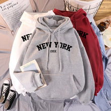 Load image into Gallery viewer, NEW Sweatshirts velvet winter Women&#39;s NEW YORK printing Hooded Female 2020 Cotton Thicken Warm Hoodies Lady Autumn Tops
