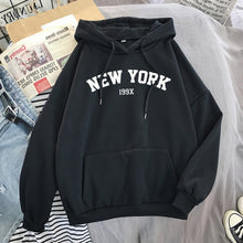 Load image into Gallery viewer, NEW Sweatshirts velvet winter Women&#39;s NEW YORK printing Hooded Female 2020 Cotton Thicken Warm Hoodies Lady Autumn Tops
