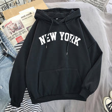 Load image into Gallery viewer, NEW Sweatshirts velvet winter Women&#39;s NEW YORK printing Hooded Female 2020 Cotton Thicken Warm Hoodies Lady Autumn Tops
