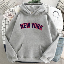 Load image into Gallery viewer, NEW Sweatshirts velvet winter Women&#39;s NEW YORK printing Hooded Female 2020 Cotton Thicken Warm Hoodies Lady Autumn Tops
