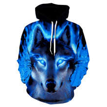 Load image into Gallery viewer, Fashion Men Wolf Animal 3D Printed Hooded Hoodies Men / Women&#39;s Shinning Wolf Design Sweatshirts 3D Harajuku Hoody
