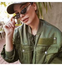 Load image into Gallery viewer, Artsnie Bomber Jacket Women Army Green Warm Zipper Pockets Winter Coat, Female Jacket Parkas, FREE SHIPPING!
