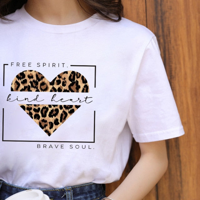 Fashion Shirt Lips Leopard Graphic T Shirt Women Tops Base O-neck, Black Tees Kiss Leopard Lip Funny Girls T-shirt, FREE SHIPPING!