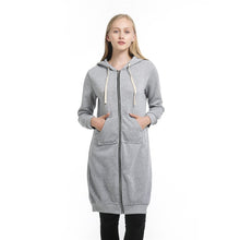 Load image into Gallery viewer, Casual Women Long Hoodies, Sweatshirt Coat Zip Up Outerwear&#39;s Hooded Jacket Winter Pockets Outwear Tops, FREE SHIPPING!
