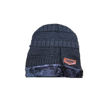 Load image into Gallery viewer, Coral Fleece Scarf Hats Winter Beanie Soft For Men, Black Warm Breathable Wool Knitted Hat Letter Double Layer Cap, FREE SHIPPING!
