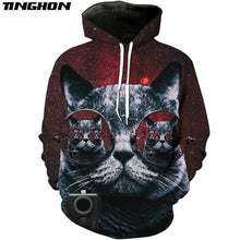 Load image into Gallery viewer, XS-7XL Fashion T-Shirt Galaxy Space, animal, Gangster, Cat, Funny, 3D Print, Casual Hooded, Jacket Hoodies Sweatshirts, FREE SHIPPING!
