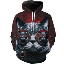 Load image into Gallery viewer, XS-7XL Fashion T-Shirt Galaxy Space, animal, Gangster, Cat, Funny, 3D Print, Casual Hooded, Jacket Hoodies Sweatshirts, FREE SHIPPING!
