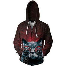 Load image into Gallery viewer, XS-7XL Fashion T-Shirt Galaxy Space, animal, Gangster, Cat, Funny, 3D Print, Casual Hooded, Jacket Hoodies Sweatshirts, FREE SHIPPING!
